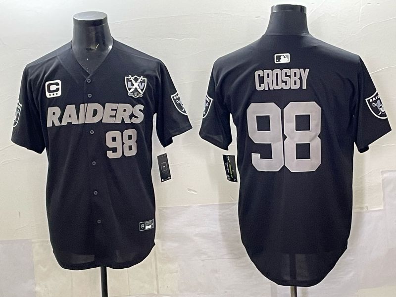 Men 2025 Oakland Raiders #98 Crosby Black Joint Name Nike Limited NFL Jersey style 820->chicago bears->NFL Jersey